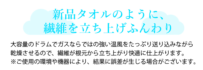 新品タオルのように、繊維を立ち上げふんわり