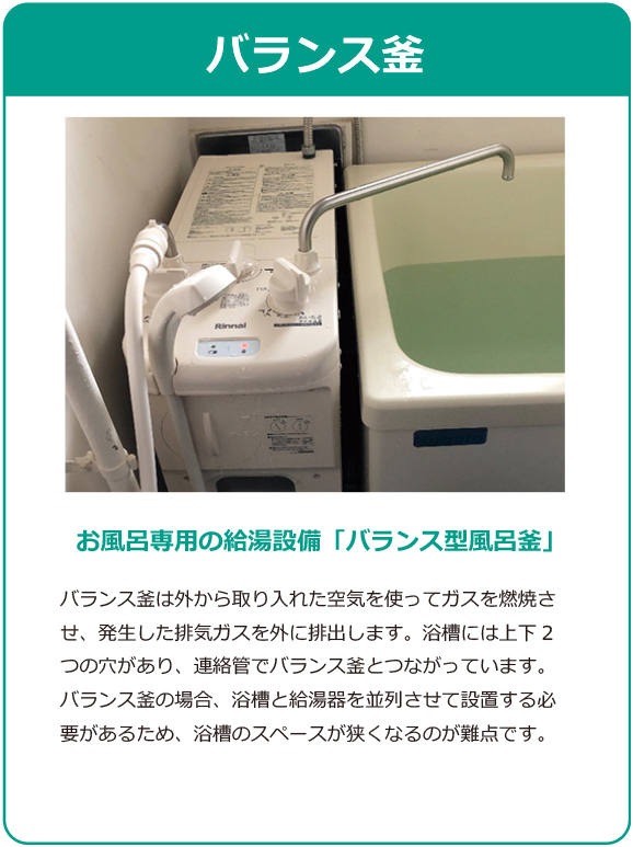 団地用給湯器 バランス釜