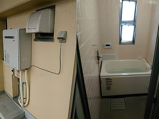 ベランダ壁掛け設置　給湯器　浴槽セット　RUF-A1615SAW(A)