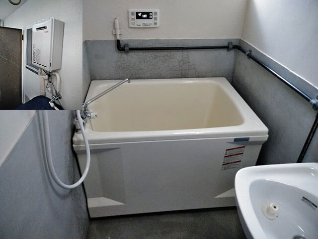 ベランダ設置　給湯器　浴槽セット　RUX-A1610W-E