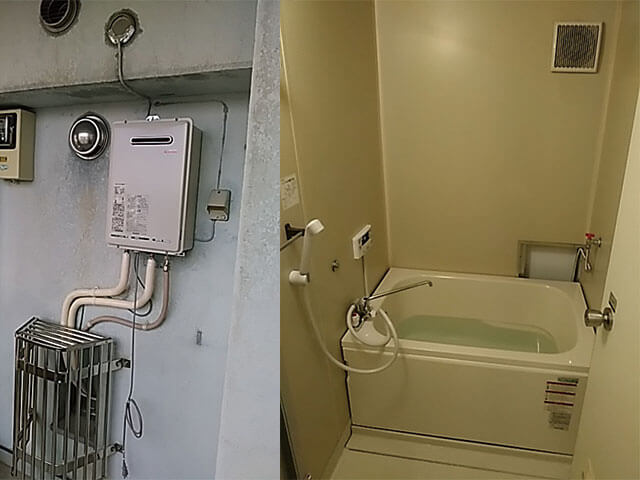 玄関廊下側　給湯器　浴槽セット　RUX-A1610W-E