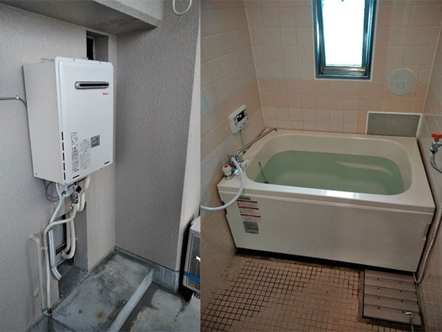 ベランダ設置　給湯器　浴槽セット　RUF-A1615SAW(A)
