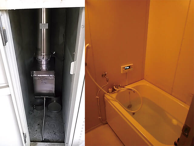 壁貫通型給湯器　浴槽セット　RUF-HV162A-E