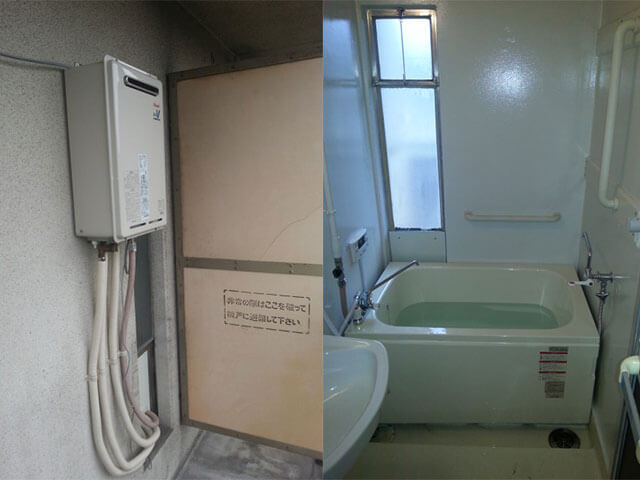 屋外式高温さし湯　浴槽セット　RUJ-V1611W(A)
