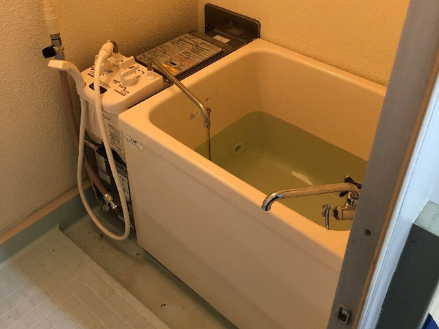松原市でバランス釜浴槽セット設置