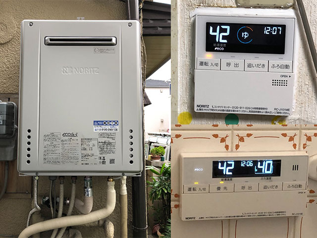 東大阪市で屋外式給湯器交換