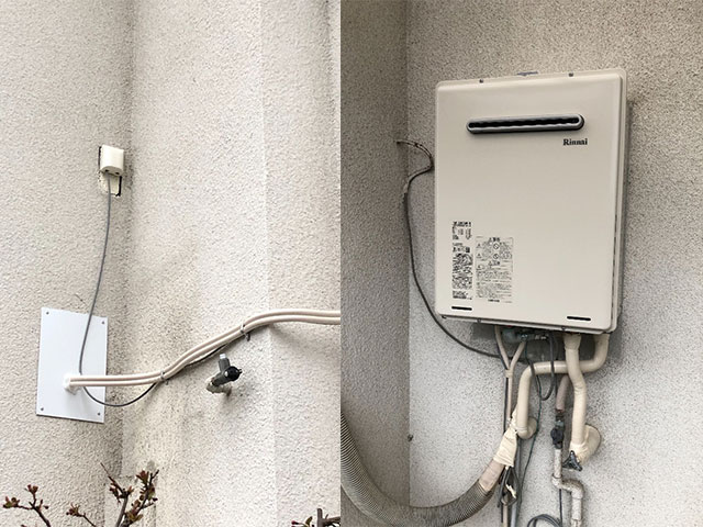 東大阪市で屋外式給湯器交換