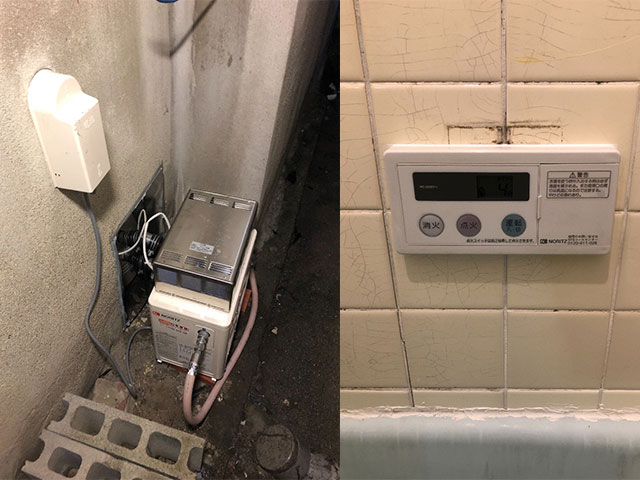 寝屋川市で屋外式風呂釜交換