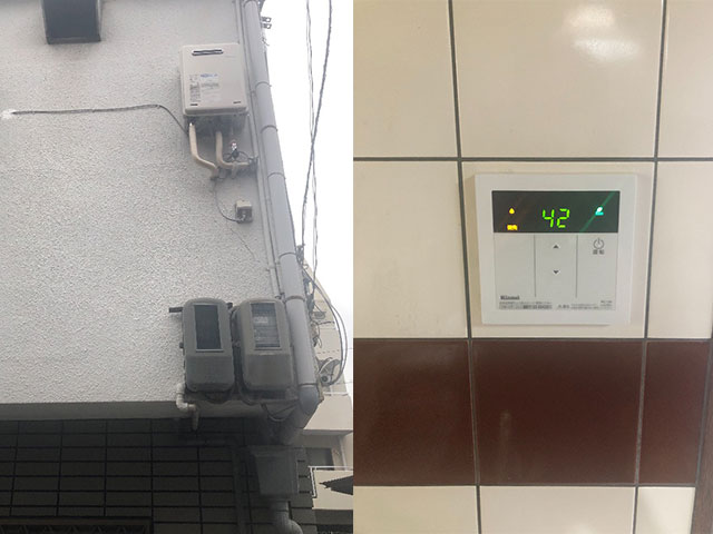 東大阪市で屋外式給湯器交換