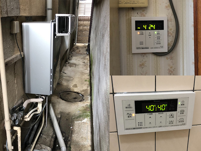 東大阪市で屋外式給湯器交換