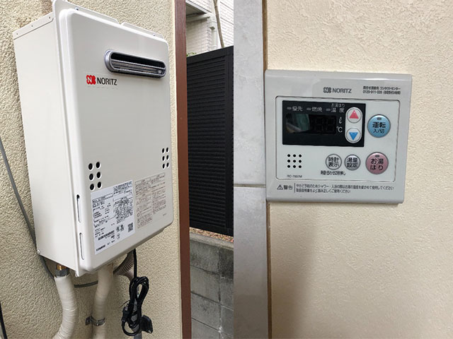 大阪府吹田市で屋外式給湯器交換