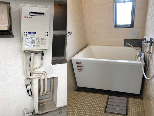 大阪市平野区で団地風呂浴槽セット設置