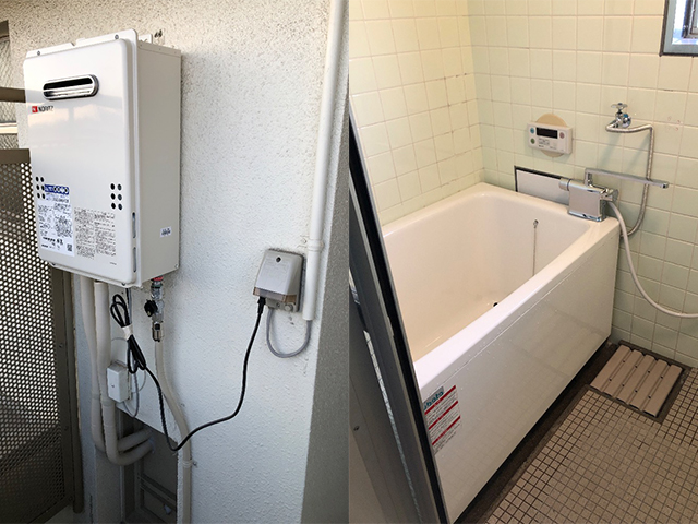 大阪市西成区の団地風呂浴槽セット設置