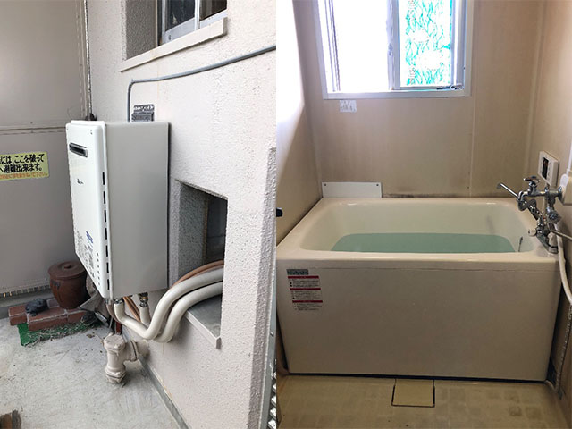 京都市伏見区で団地風呂浴槽セット交換