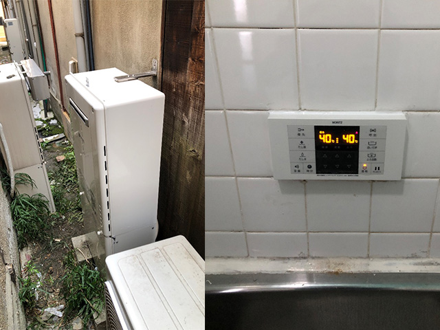 堺市堺区で屋外式給湯器交換
