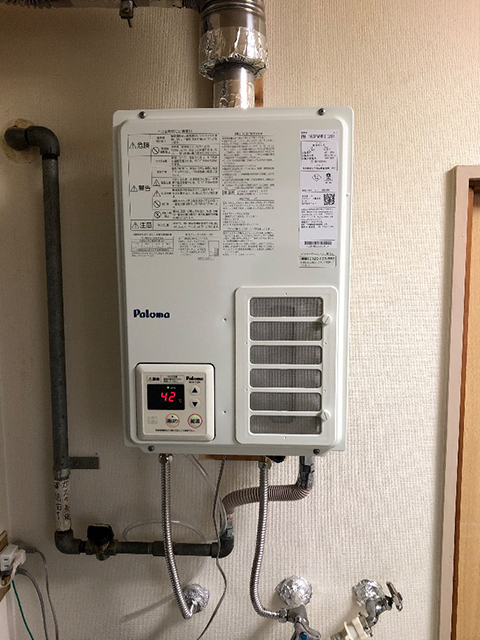 大阪市住吉区で屋内式給湯器交換