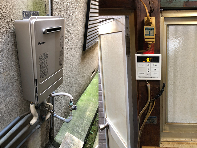 大阪府八尾市で屋外式給湯器交換