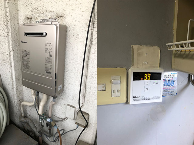 大阪市北区で屋外式給湯器交換