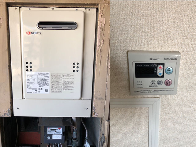 大阪市東住吉区でPS標準設置給湯器交換