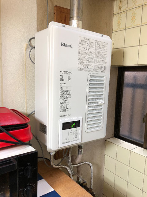 兵庫県西宮市で屋内式給湯器交換