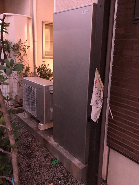 大阪府高槻市でエコウィルからハイブリッド給湯暖房システムに交換