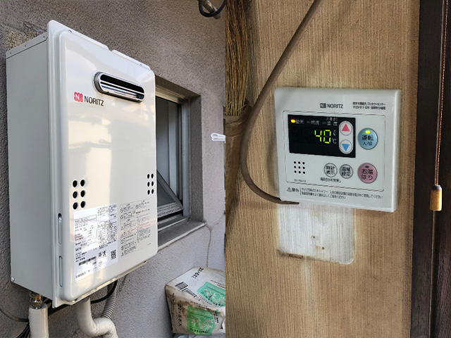 大阪市淀川区で屋外式給湯器交換