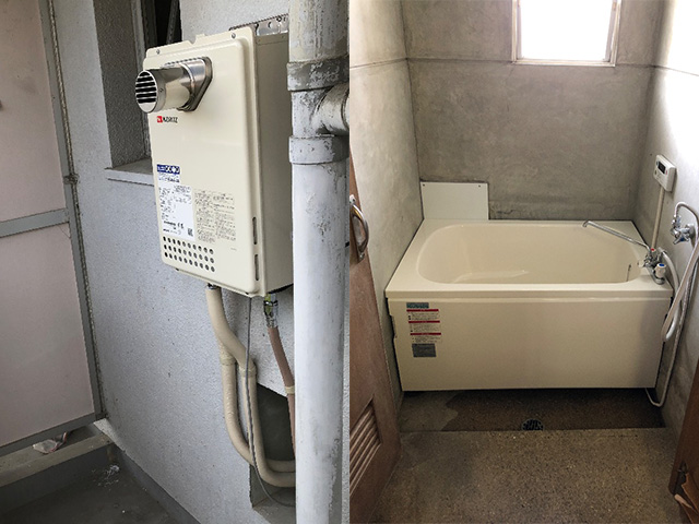 奈良県奈良市で団地風呂浴槽セット設置