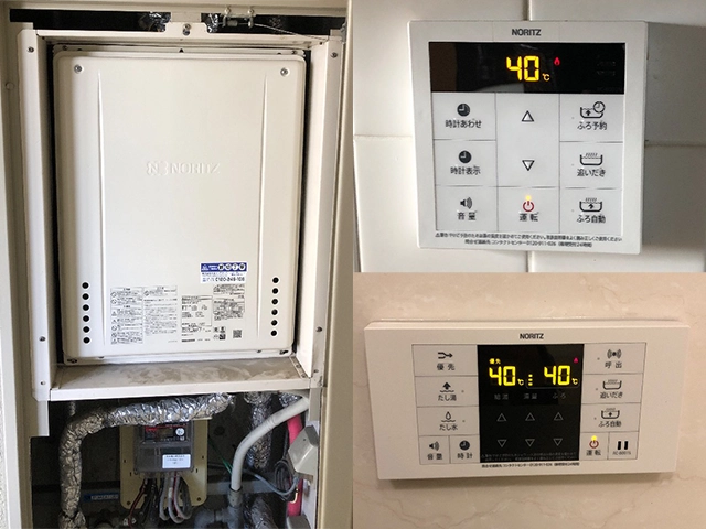 大阪府東大阪市にてPS上方排気給湯器交換