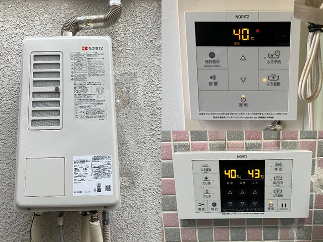 奈良県大和郡山市にて屋内式給湯器交換