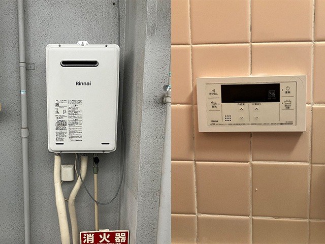 大阪府大阪市西区にて屋外式給湯器取替え リンナイRUX-A1616W(A)-E