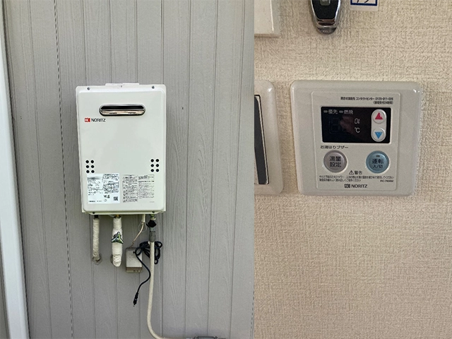 大阪府松原市にて屋外式給湯器取替え ノーリツGQ-1639WE-1