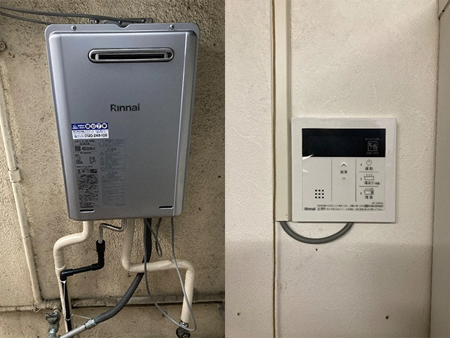 大阪府東大阪市にて屋外式給湯器取替え リンナイウルトラファインバブル搭載20号給湯専用