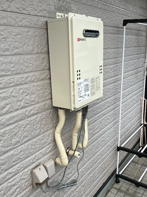 奈良県磯城郡にて屋外式給湯器取替え ノーリツ16号給湯専用GQ-1639WE-1