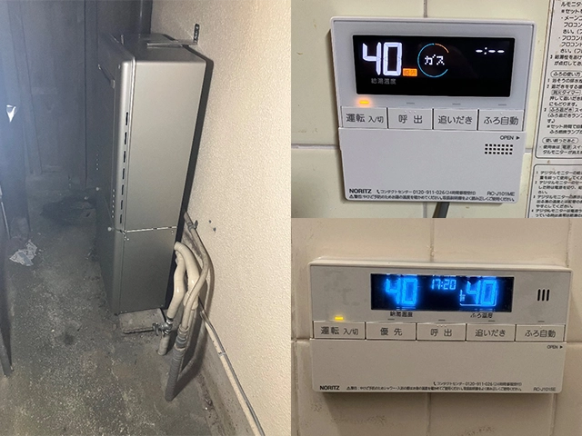 大阪府和泉市にて屋外式給湯器取替え ノーリツエコジョーズGT-C2472SAW