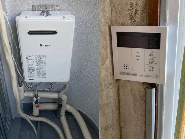 大阪府豊中市にて屋外式給湯器取替え リンナイ16号給湯専用RUX-A1616W(A)-E