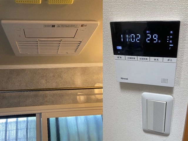 大阪府泉佐野市にて浴室暖房乾燥機取替え リンナイプラズマクラスター搭載RBH-C3302K1P