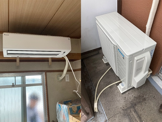 大阪府東大阪市にてルームエアコン交換 ダイキンCXシリーズS405ATCP-W