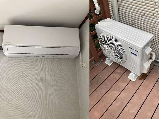 大阪府枚方市にてルームエアコン設置 パナソニックFシリーズ2.2kw6畳用XCS-224DFL-W