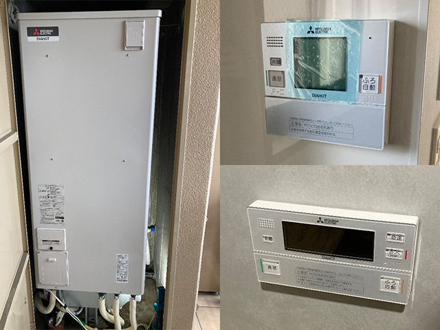 兵庫県尼崎市にて電気温水器交換 東芝HPL-2TFB372RAUから三菱SRT-J37WD5