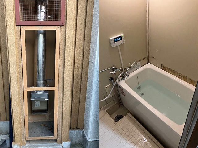 大阪府寝屋川市にてバランス釜から取替え 大阪ガス131-9000からリンナイRUF-HA83SA-E