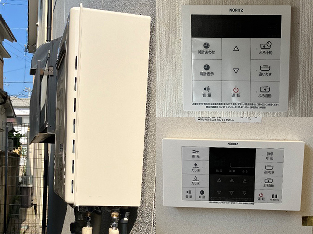 大阪府八尾市にて屋外式給湯器交換 ノーリツGT-2022SAWXからGT-2070SAW
