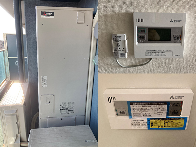 大阪府八尾市にてエコキュート交換 三菱SRT-HPT30WD4から370LフルオートSRT-S376