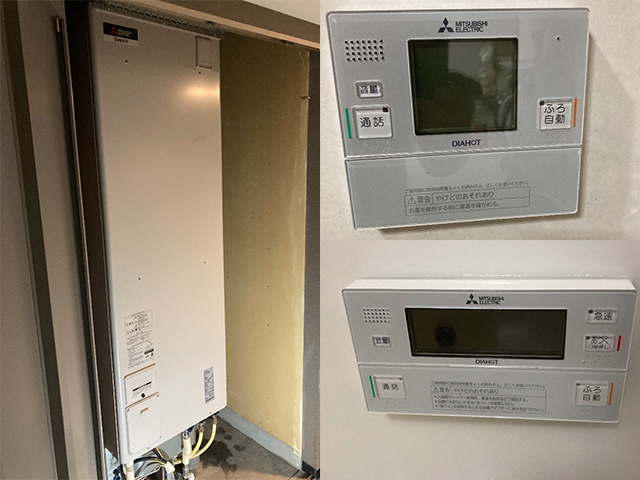 大阪府守口市にて電気温水器交換 三洋電機MH-HA468-F-BLから三菱電機SRT-J46WD5