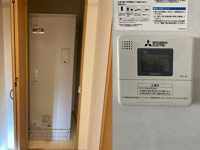 大阪府大阪市淀川区にて電気温水器交換 三菱370L給湯専用SRT-3768UからSRT-376GU