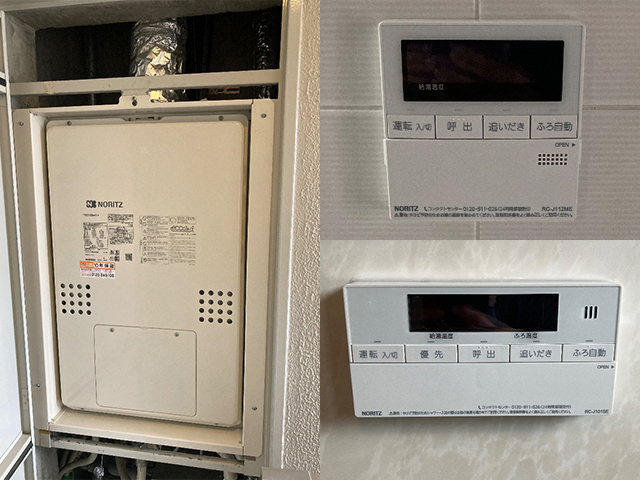 大阪府東大阪市にて上方排気型給湯暖房機交換 135-T036からノーリツGTH-CP2460AW3H-H-1