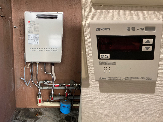 大阪府大阪市天王寺区にて業務用給湯器交換 ノーリツ32号即出湯GQ-3211WZQ-3