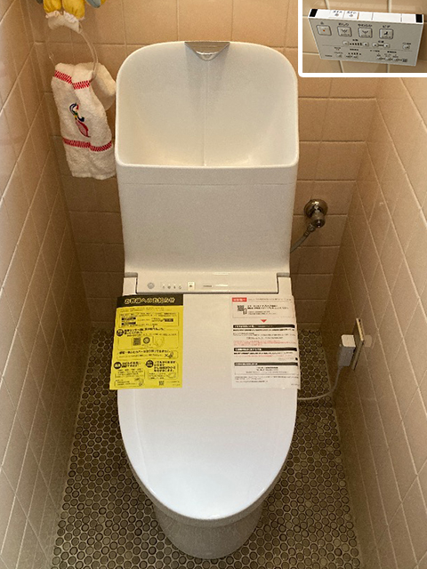 奈良県天理市にてトイレ交換 TOTOウォシュレット一体型便器ZR1手洗いあり