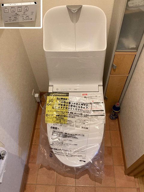 大阪府東大阪市にてトイレ交換 TOTOウォシュレット一体型便器ZJ1手洗いあり