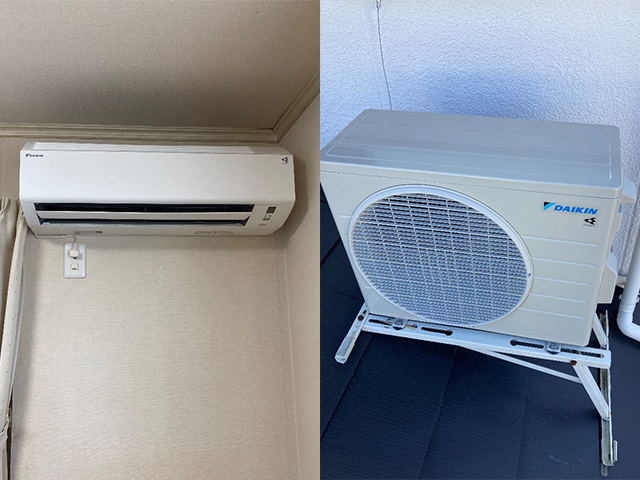 大阪府高槻市にてルームエアコン交換 日立RAS-R22C(W)からダイキンS225ATES-W