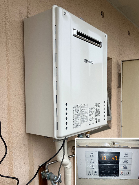 大阪府大阪市城東区にて屋外式給湯器交換 ノーリツ16号オートGT-1670SAW